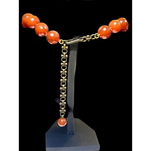 Heidi Daus Faceted Red Beaded Necklace With Ornate Rhinestone Pendant & Adjustab - Picture 2 of 8